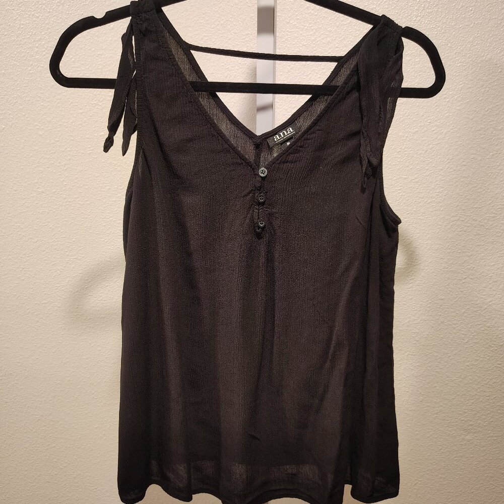 a.n.a. Women's Black Tank Top Size Medium Rayon